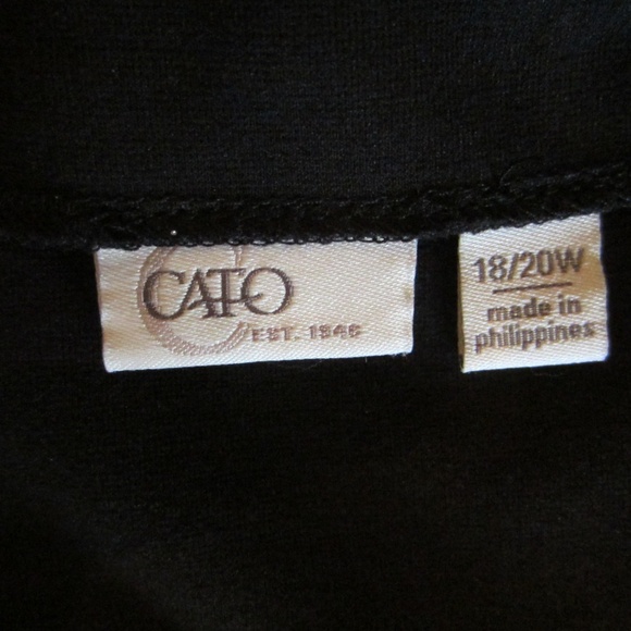 CATO Rayon Spandex Black Women's 18/20W Skirt Knee Length with Slit - Picture 3 of 5